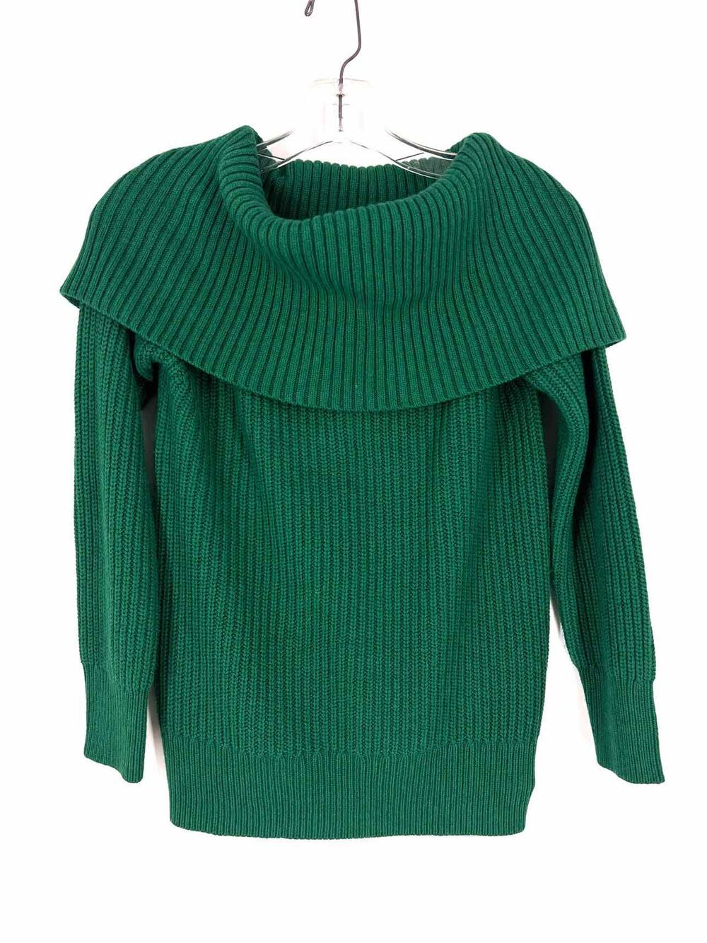 Pearl by Lela Rose Size S Green Cowlneck Wool Blend Designer Sweater